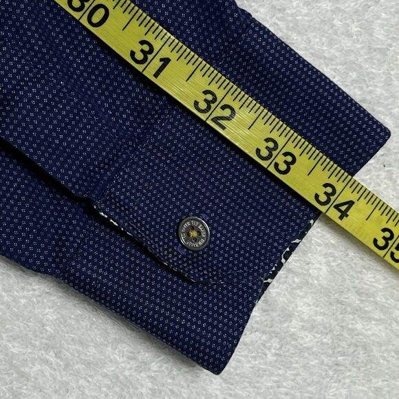 TED BAKER LONDON Button Down Shirt Men's 4 L Blue Cotton Stretch - Picture 9 of 17